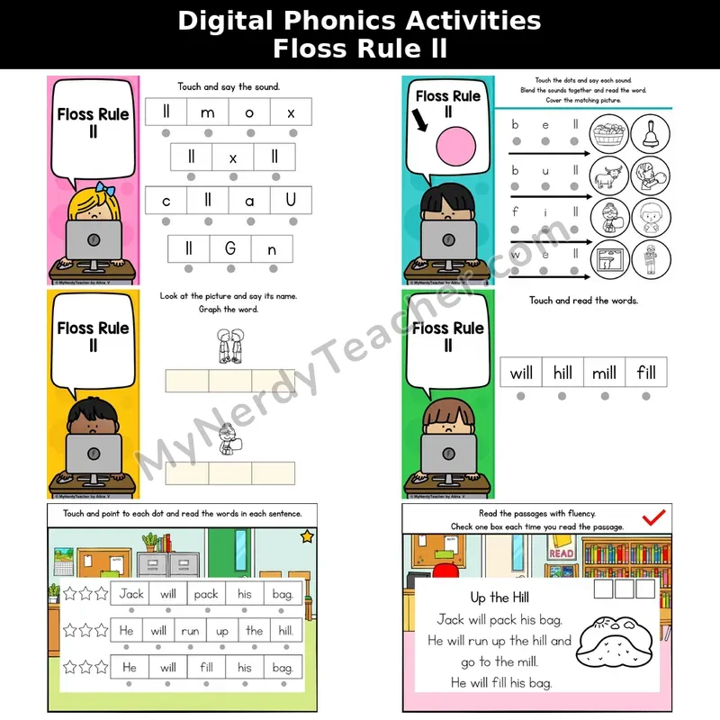 Floss Rule ll Phonics Intervention — Digital Decodable Passage