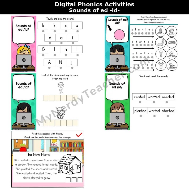 Sounds of -ed (/id/) Phonics Intervention — Digital Blending & Decodable Passage