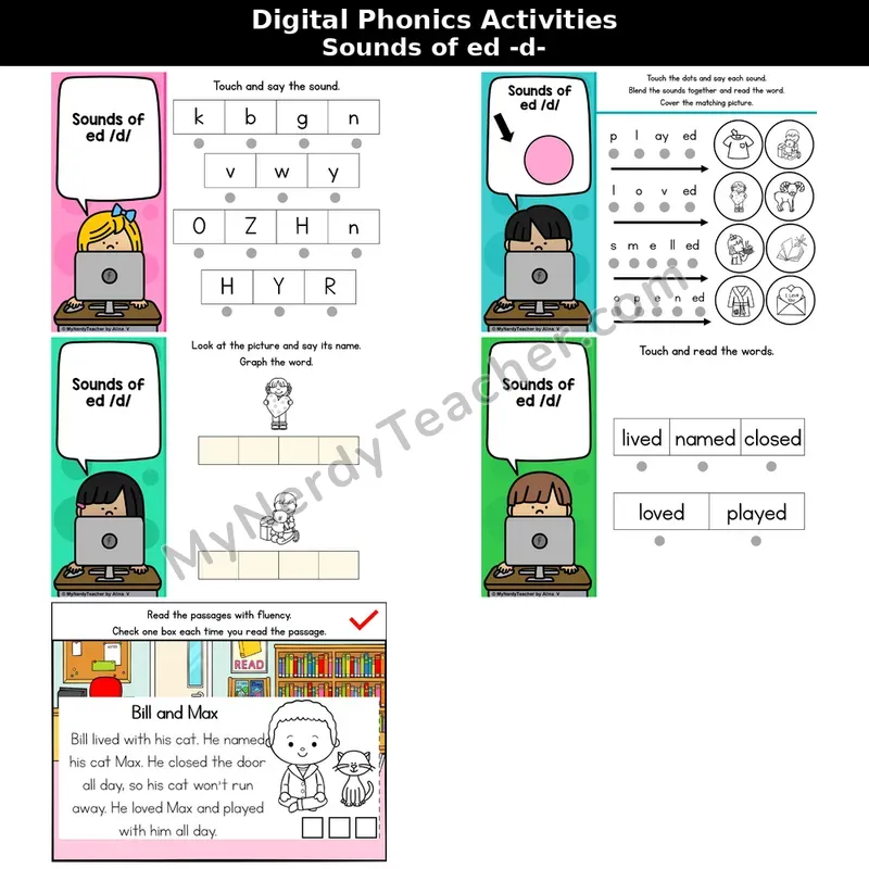 Sounds of -ed (/d/) Phonics Intervention — Digital Blending & Decodable Passage
