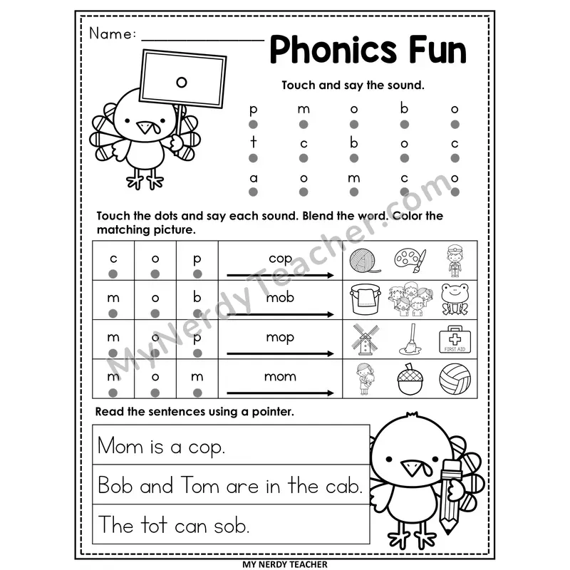 Letter O Worksheet — Editable Thanksgiving Phonics Fun