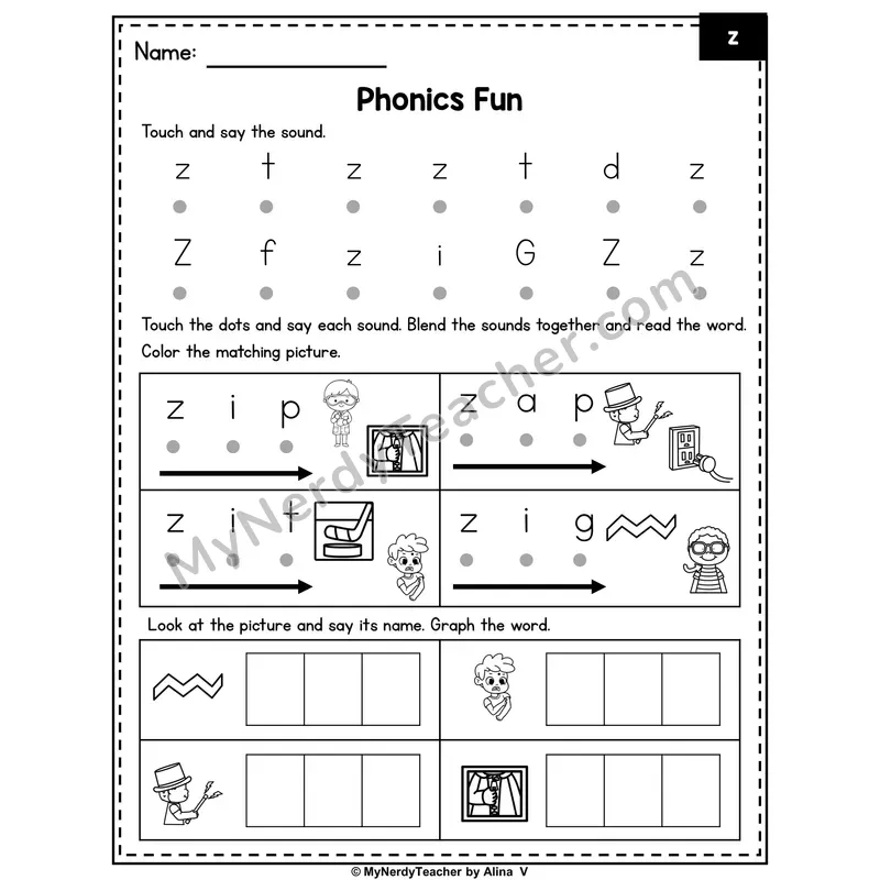 Letter Z Phonics Intervention — Editable PowerPoint Intervention