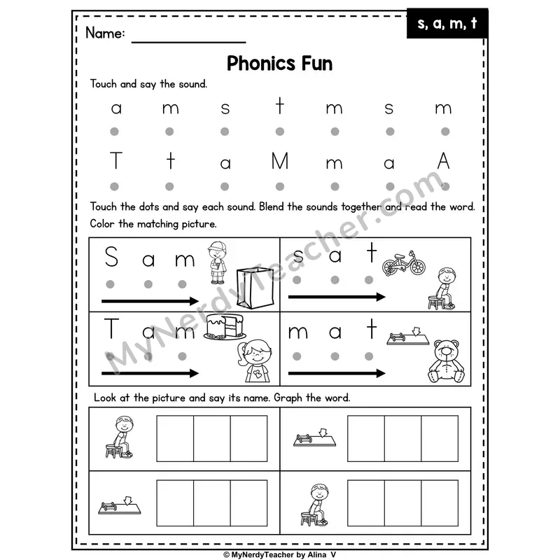 Letters S, A, M, T Phonics Intervention — Editable PowerPoint Intervention