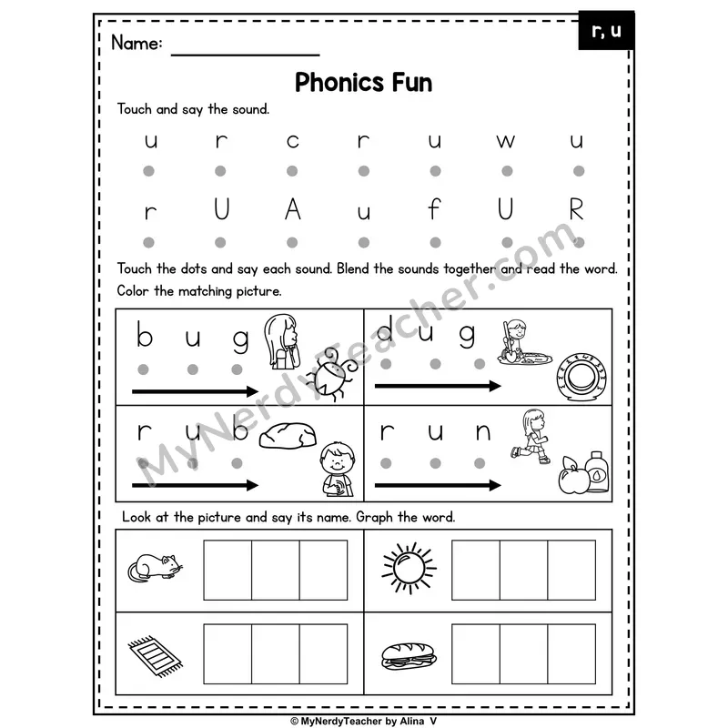 Letters R and U Phonics Intervention — Editable PowerPoint Intervention