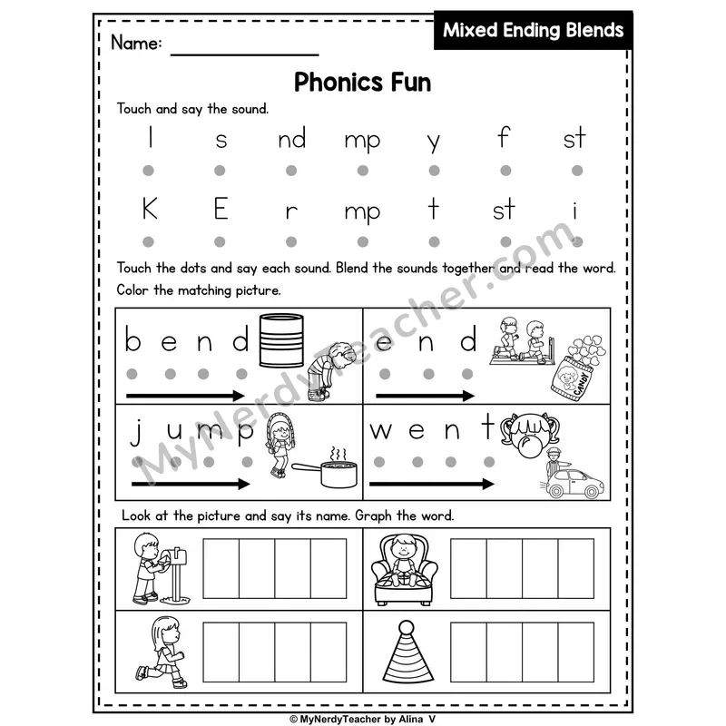 Mixed Ending Blends Phonics Intervention — Editable PowerPoint Intervention