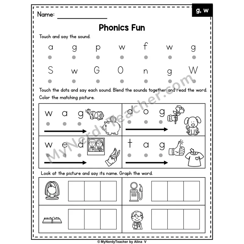 Letters G and W Phonics Intervention — Editable PowerPoint Intervention