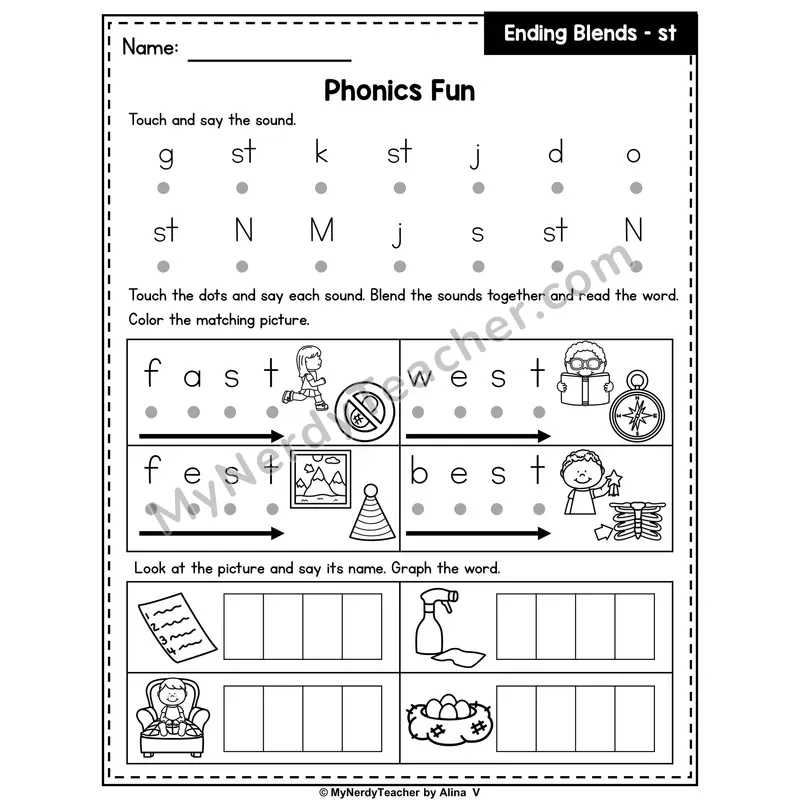 Ending Blends st Phonics Intervention — Editable PowerPoint Intervention