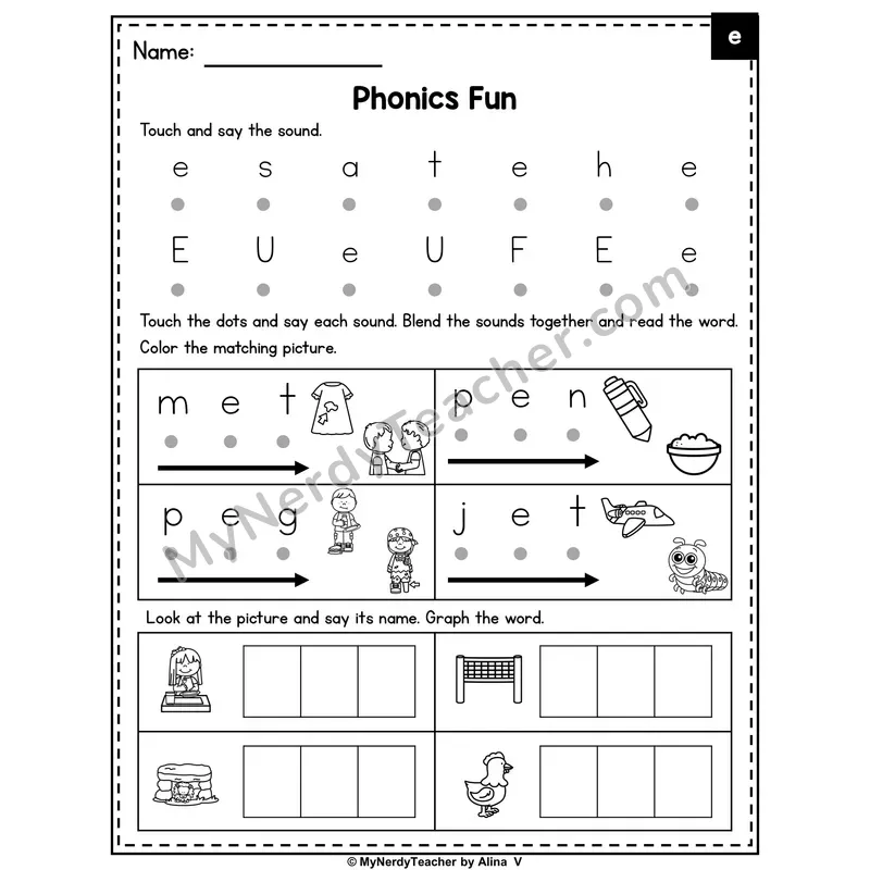 Letter E Phonics Intervention — Editable PowerPoint Intervention
