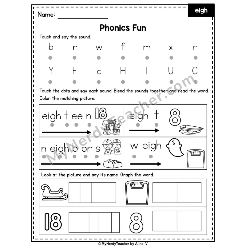 eigh Spelling Pattern Phonics Intervention — Editable PowerPoint Intervention