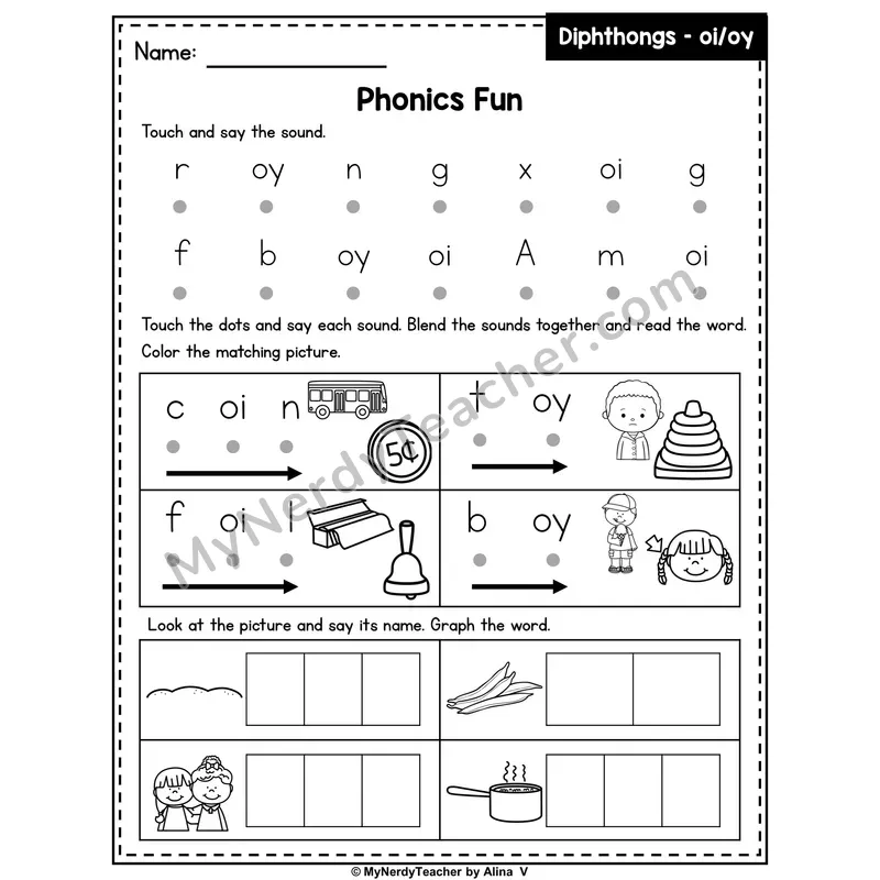 Diphthong oi, oy Phonics Intervention — Editable PowerPoint Intervention