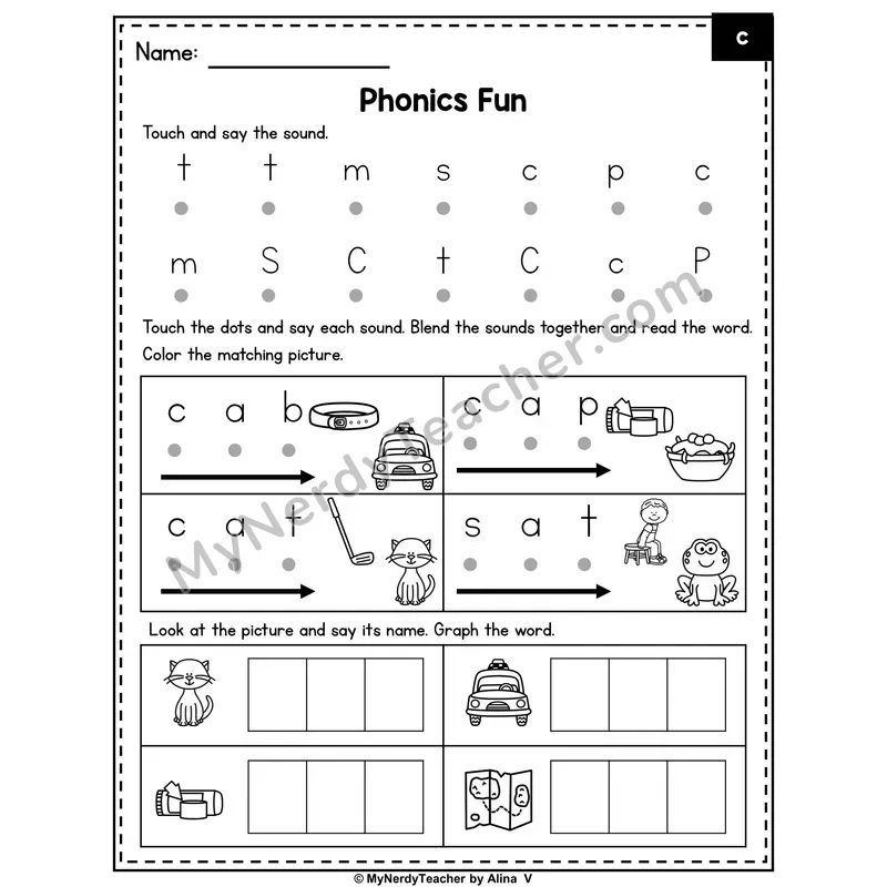 Letter C Phonics Intervention — Editable PowerPoint Intervention
