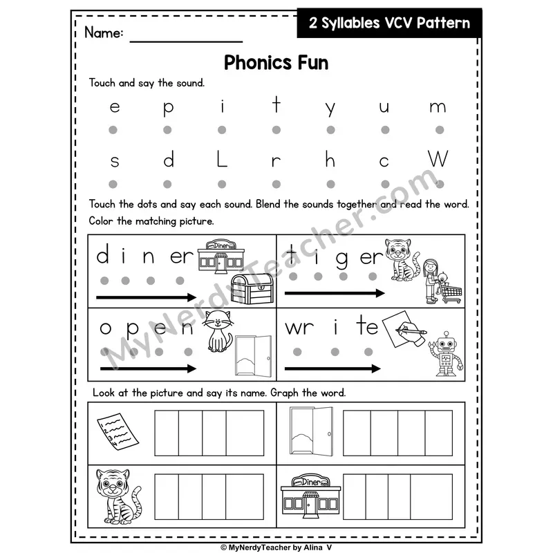 VCV Syllable Pattern Phonics Intervention — Editable PowerPoint Intervention