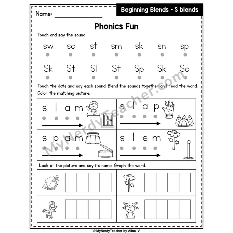 S-Blends Phonics Intervention — Editable PowerPoint Intervention
