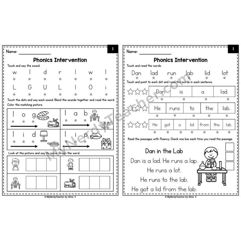 Letter L Phonics Intervention — Printable Blending & Decodable Passage