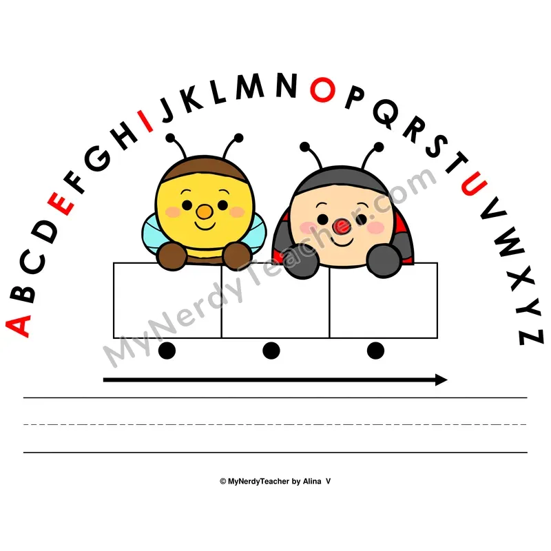 Alphabet Arc Mat — Bugs / Insects Letter Recognition & Word Building