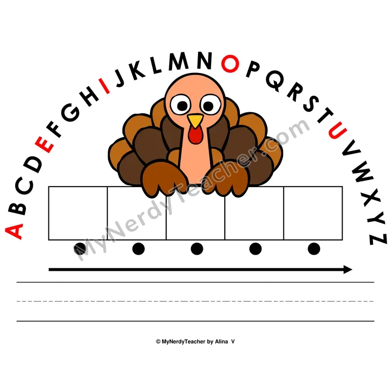 Alphabet Arc Mat — Thanksgiving Letter Recognition & Word Building