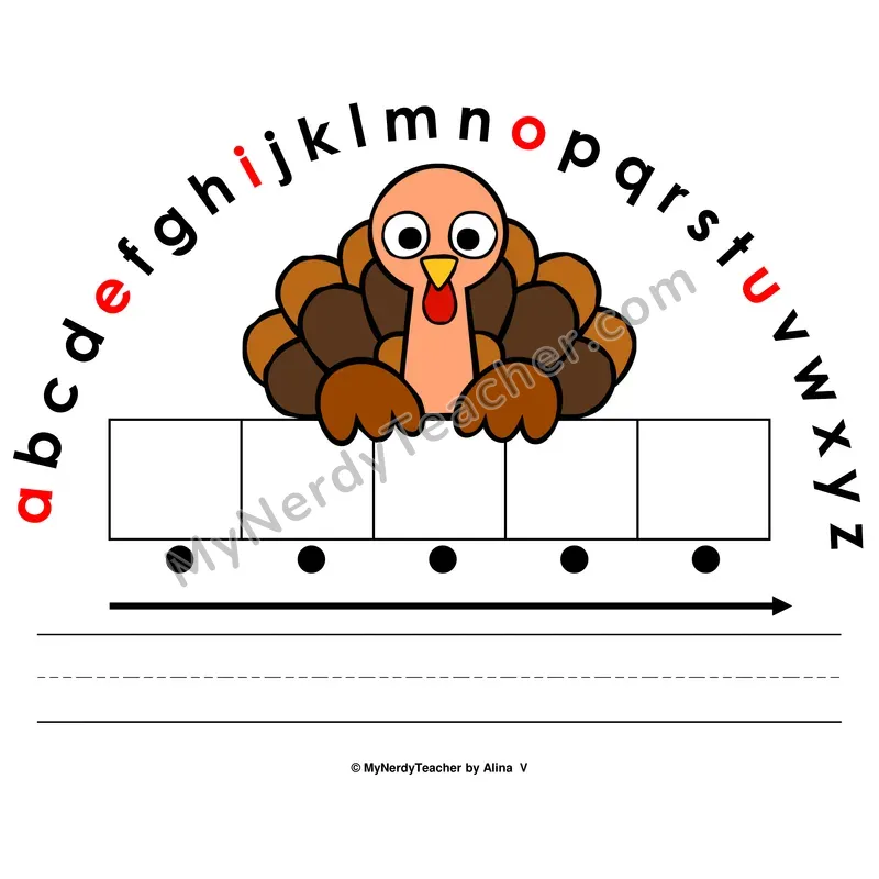Alphabet Arc Mat — Thanksgiving Letter Recognition & Word Building