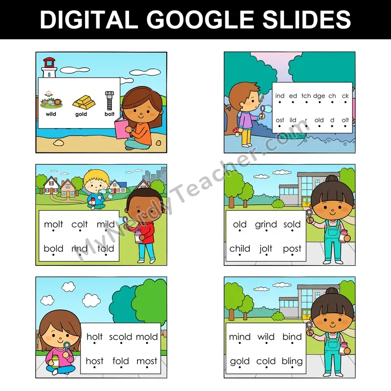 Long VCC (-ild, -old, -ind, -olt, -ost) Fluency Strips — Word Reading