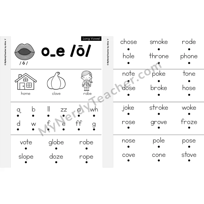 Long U Silent E (u_e) Fluency Strips — Word Reading