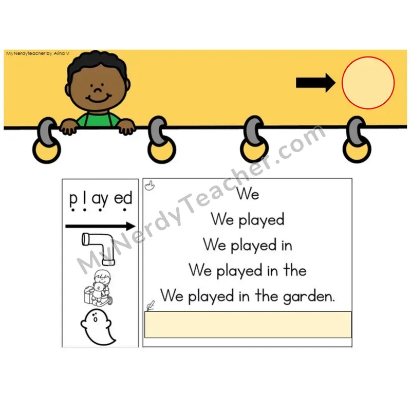 Suffix -ed Sounds /d/ Sentence Pyramids — Digital Activity