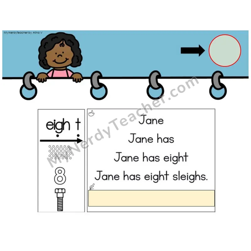 Vowel Team eigh /ā/ Sentence Pyramids — Digital Activity