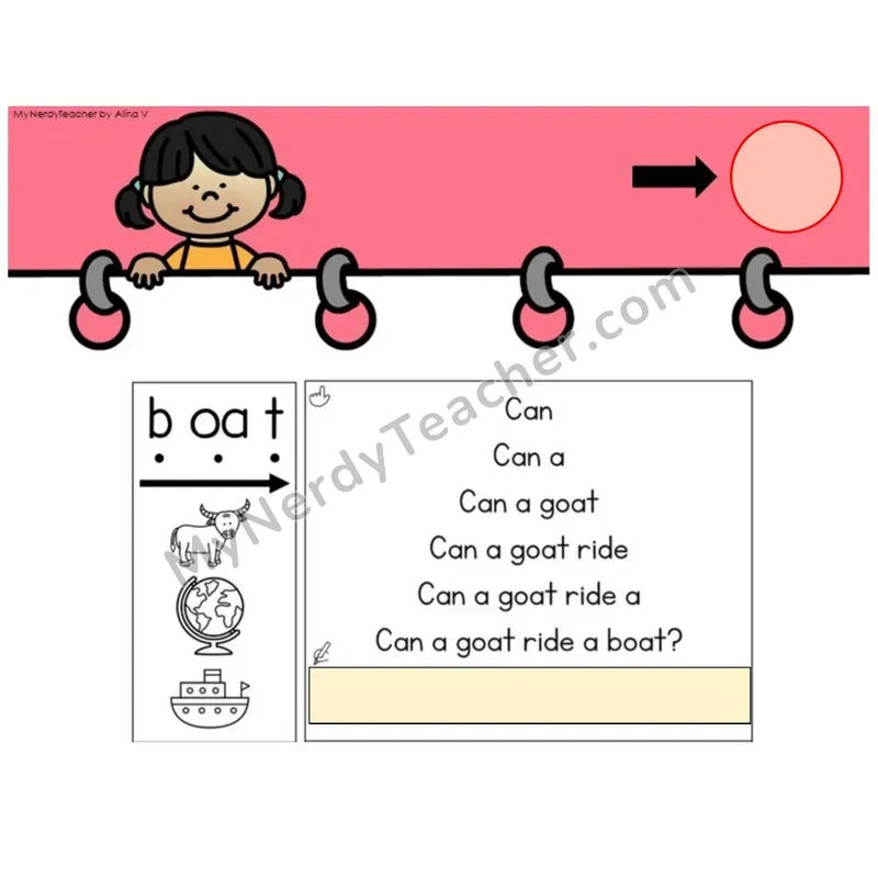 Vowel Teams oa, ow /ō/ Sentence Pyramids — Digital Activity