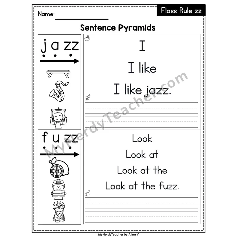FLOSS Rule zz Sentence Pyramids — Editable PowerPoint