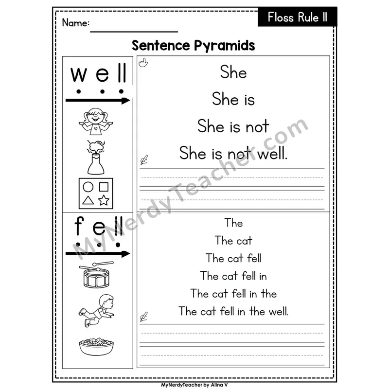 FLOSS Rule ll Sentence Pyramids — Editable PowerPoint