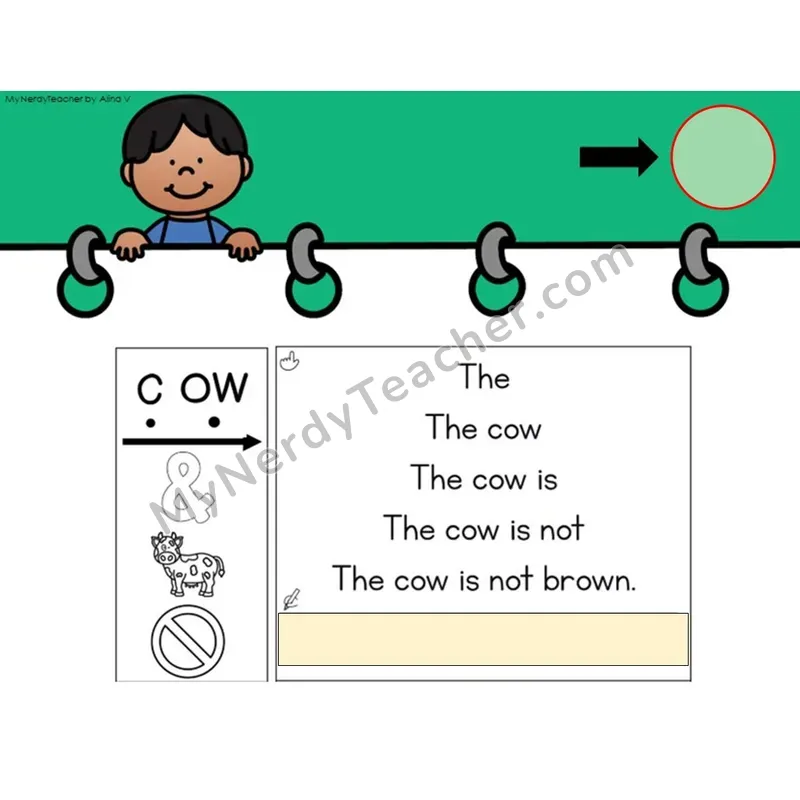 Diphthongs ou, ow /ow/ Sentence Pyramids — Digital Activity