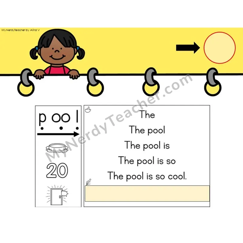 Other Vowel Teams oo /oo/ (pool) Sentence Pyramids — Digital Activity