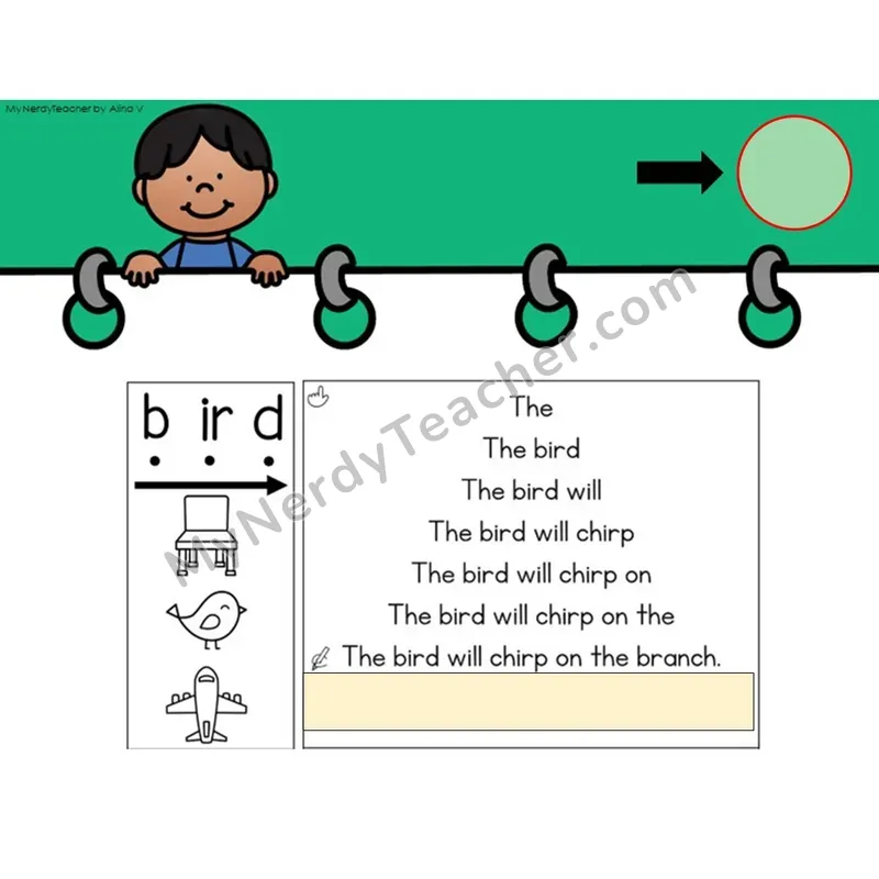 R-Controlled Vowels er, ir, ur Sentence Pyramids — Digital Activity