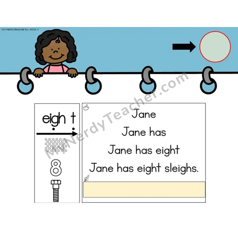 Vowel Team eigh /ā/ Sentence Pyramids — Digital Activity