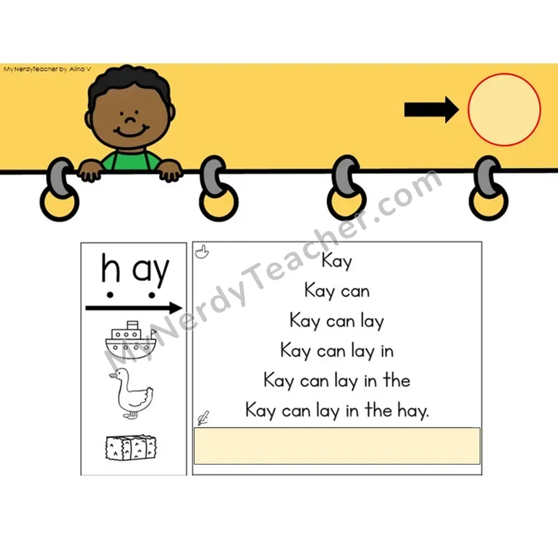 Vowel Teams ai, ay /ā/ Sentence Pyramids — Digital Activity