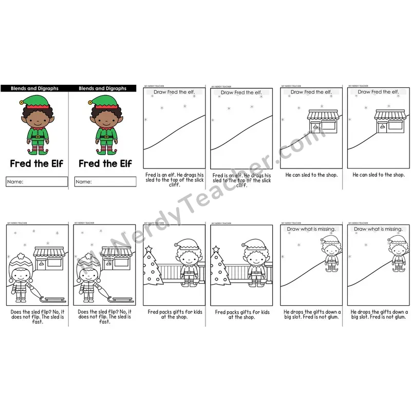 Blends & Digraphs Decodable Reader — Fred the Elf (Christmas)