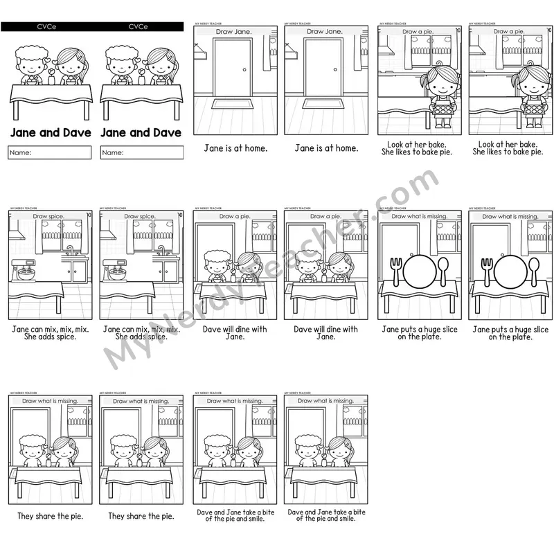 CVCe / Long a (a_e) Decodable Reader — Jane and Dave