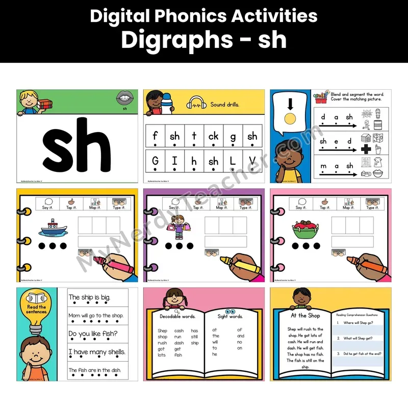 Digital Phonics Activities — Sh Digraph (Google Slides)