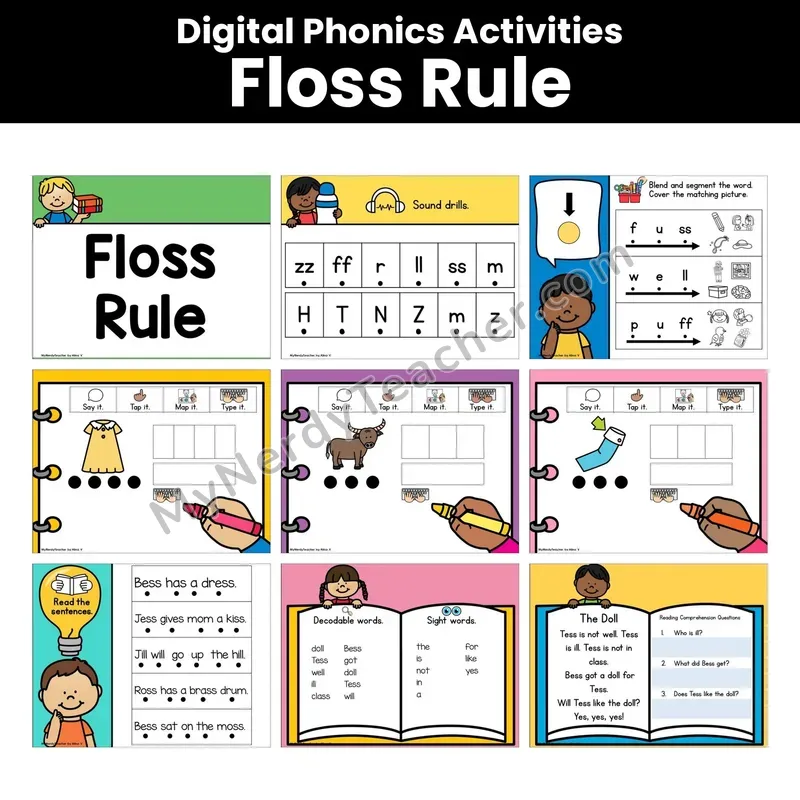 Digital Phonics Activities — Floss Rule (Google Slides)