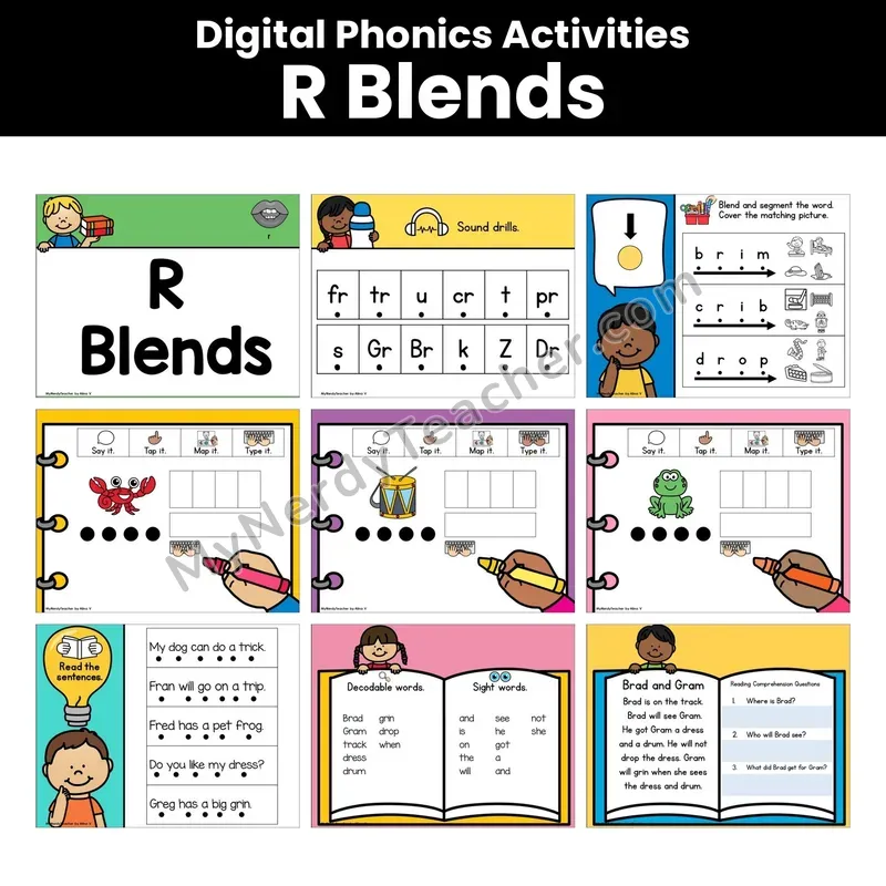 Digital Phonics Activities — R Blends (Google Slides)