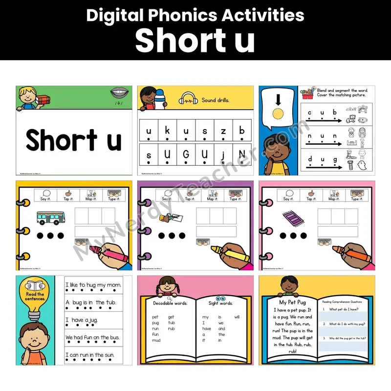 Digital Phonics Activities — Short U (Google Slides)