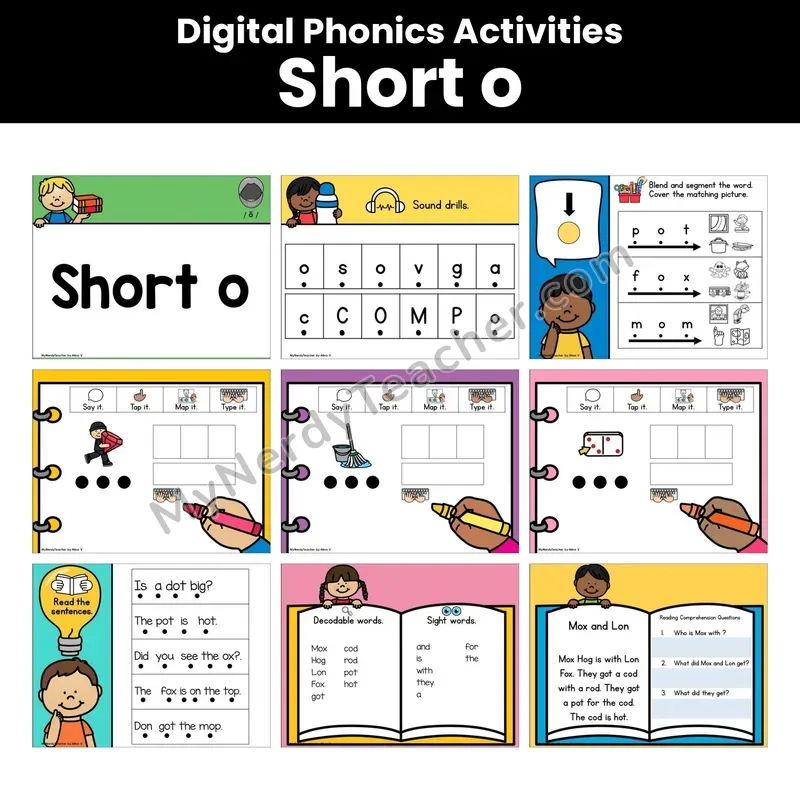 Digital Phonics Activities — Short O (Google Slides)