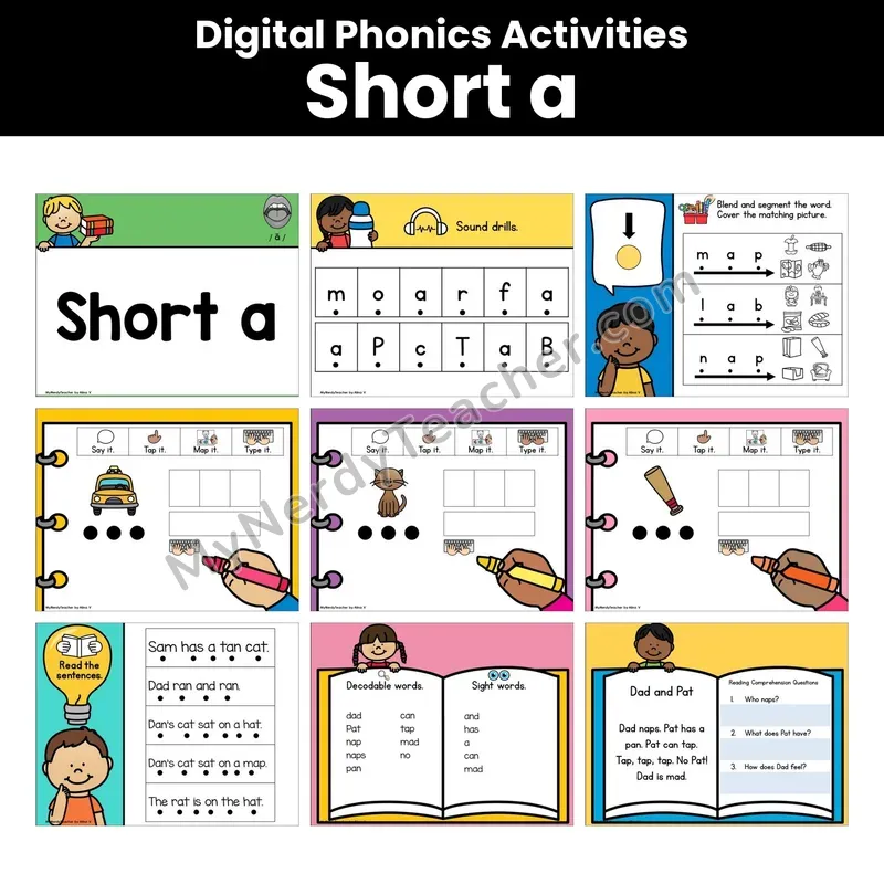 Digital Phonics Activities — Short A (Google Slides)