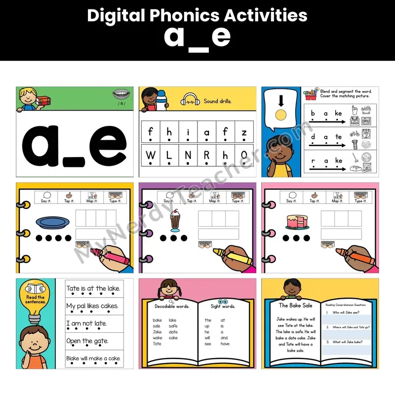 Digital Phonics Activities — A_E Long A (Google Slides)