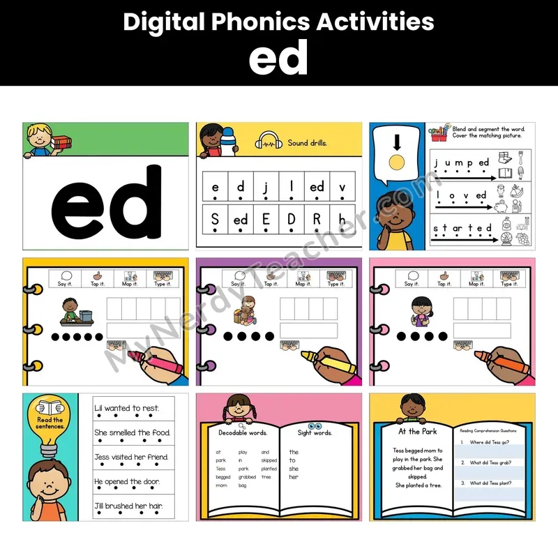 Digital Phonics Activities — Ed Ending (Google Slides)