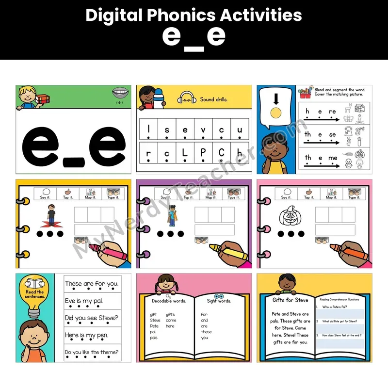 Digital Phonics Activities — E_E Long E (Google Slides)