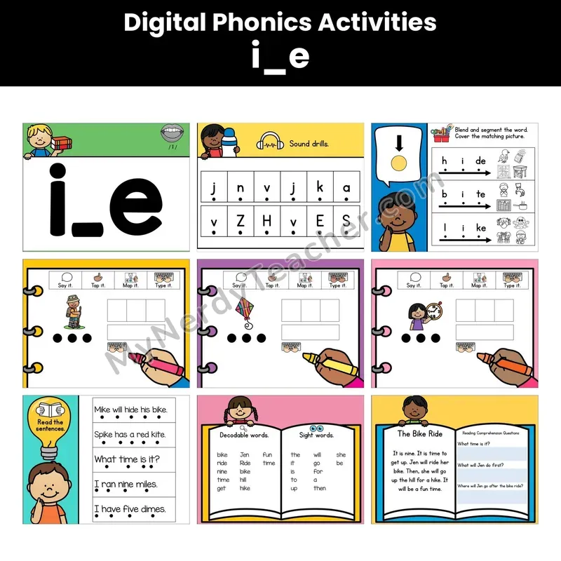 Digital Phonics Activities — I_E Long I (Google Slides)