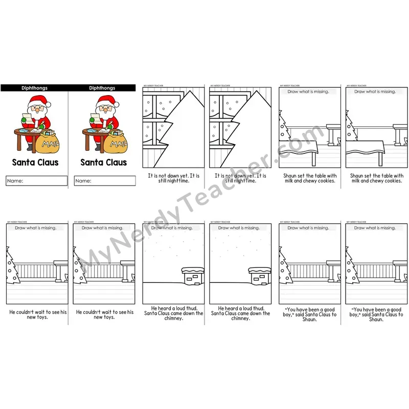 Diphthongs Decodable Reader — Santa Claus (Christmas)
