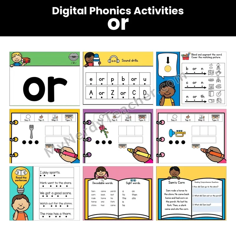 Digital Phonics Activities — Or R-Controlled (Google Slides)