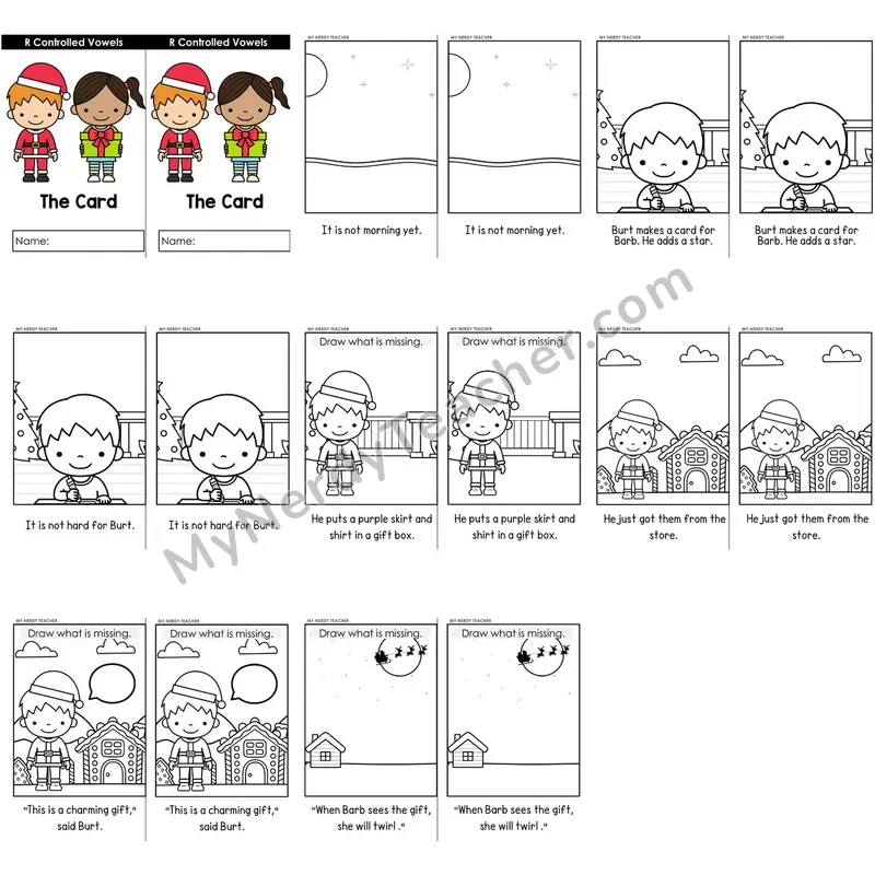 R-Controlled Vowels Decodable Reader — The Card (Christmas)