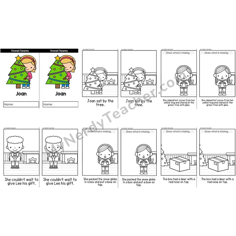 Vowel Teams Decodable Reader — Joan (Christmas)