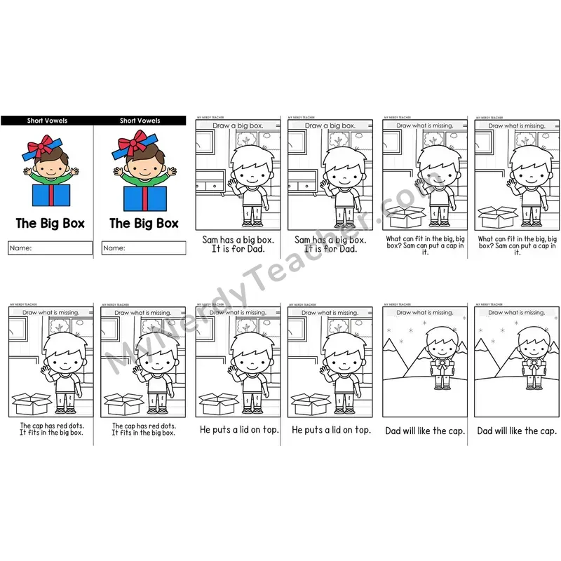 Short Vowels Decodable Reader — The Big Box (Mixed Short Vowels)