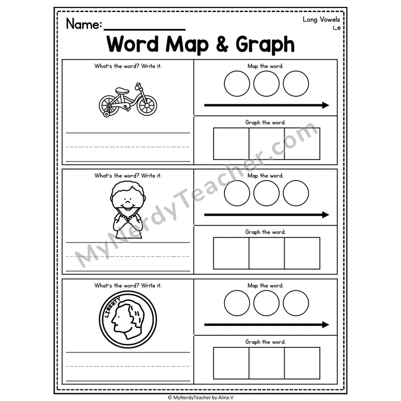 Long Vowels VCe Word Map and Graph Worksheet